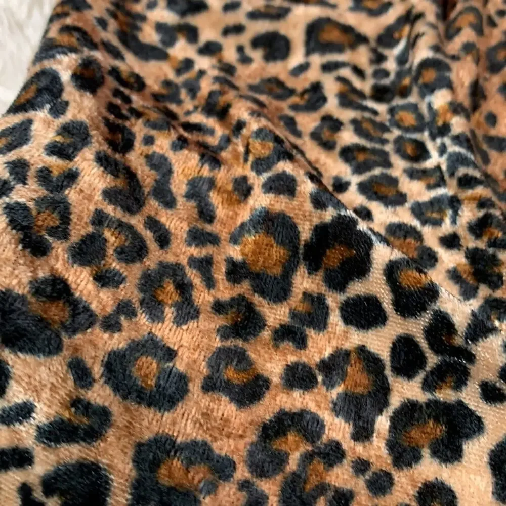 Vintage Angelique Leopard print and‎ black satin chemise slip, size Large - Picture 8 of 8